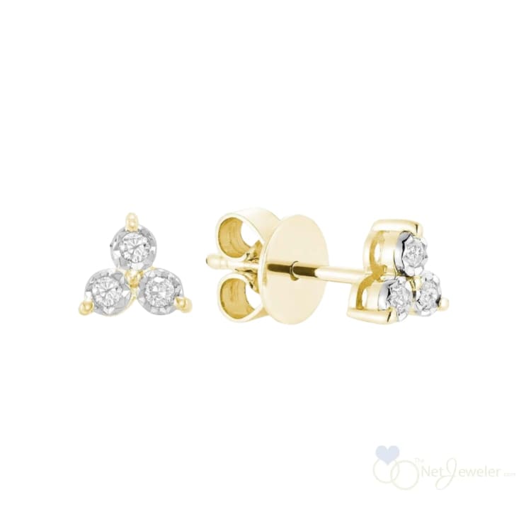Trinity Illusion Diamond Stud Earrings-RNB Jewellery