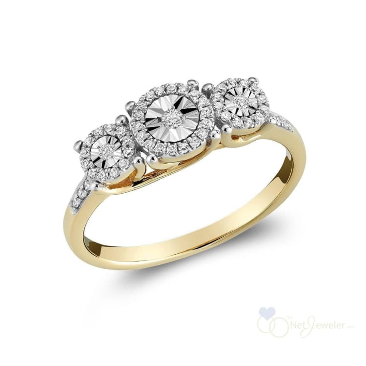 Trinity Illusion Halo Diamond Ring-RNB Jewellery
