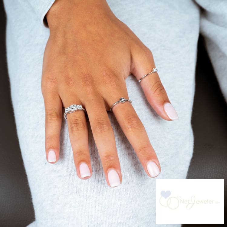 Trinity Illusion Halo Diamond Ring-RNB Jewellery