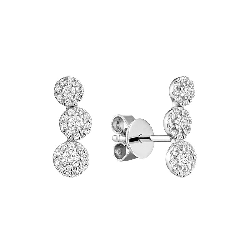 Triple Circle Diamond Crawler Earrings - Thenetjeweler