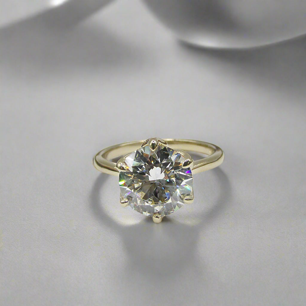 Tulip Round Diamond Engagement Ring - TheNetJeweler