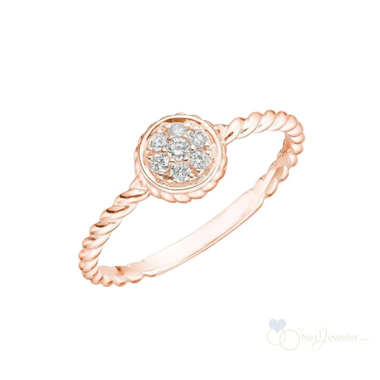 Twisted Round Rope Diamond Ring-