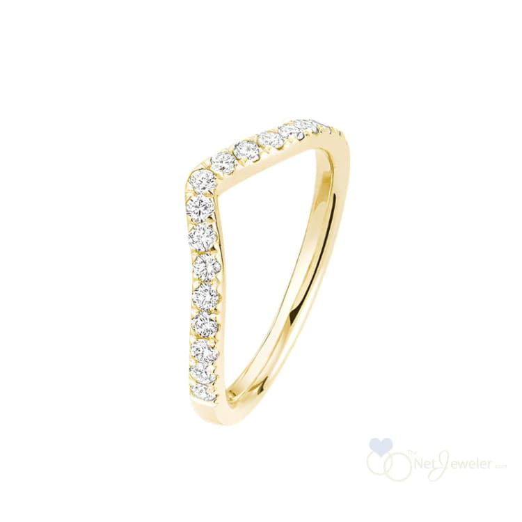 V-Shape Semi Eternity Bridal Diamond Band-RNB Jewellery