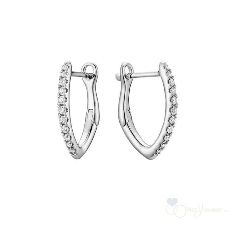 V-Shaped Diamond Loop Earrings-RNB Jewellery