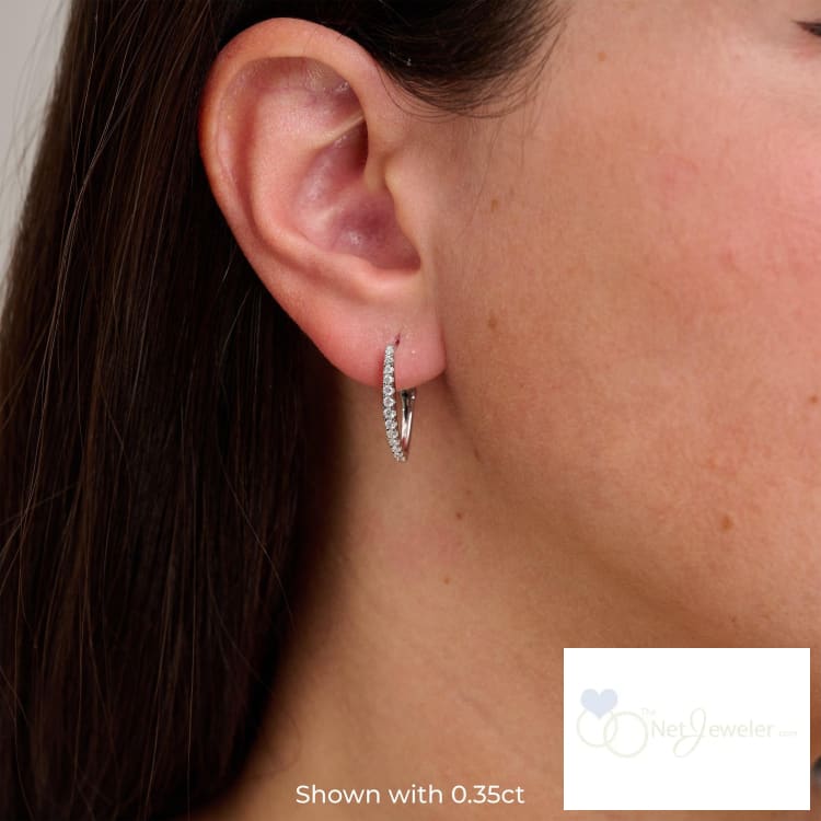V-Shaped Hoops Diamond Earring-RNB Jewellery