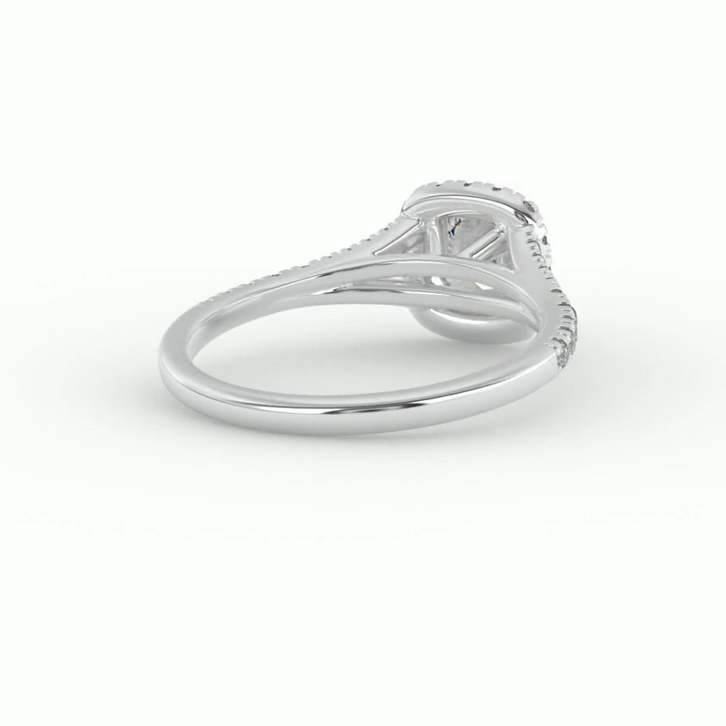 Cushion Halo Diamond Engagement Ring 0.50ctw - TheNetJeweler