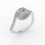 Diamond Round Twisted Halo Ring -  Thenetjeweler