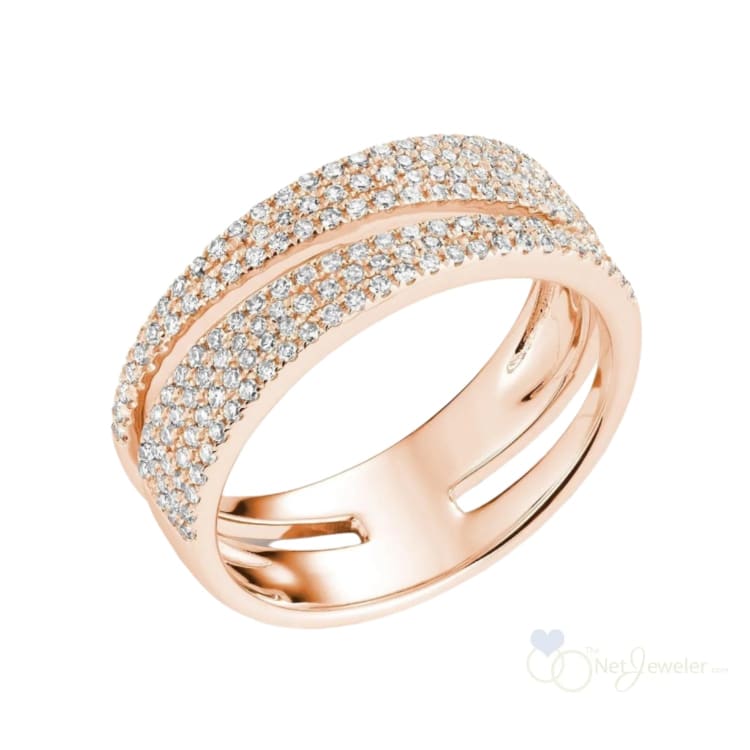 Wide Pave Fancy Diamond Ring