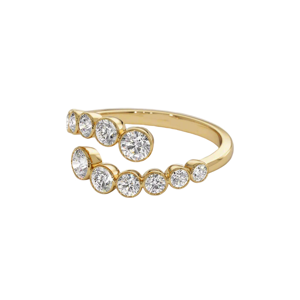 Open Bezel Graduated Diamond Wrap Ring - Thenetjeweler