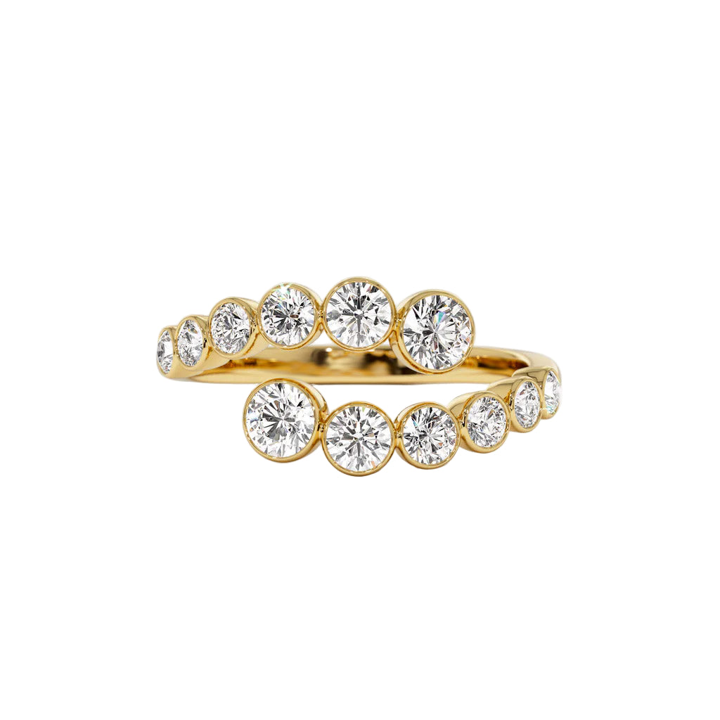 Open Bezel Graduated Diamond Wrap Ring - Thenetjeweler