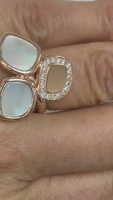 Mother of Pearl and Diamonds Ring Rose Gold