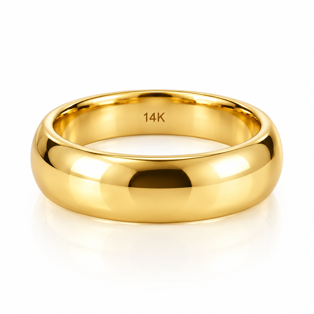 Wedding Ring in 14k Yellow Gold (5mm) - Thenetjeweler