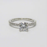 0.70ct Round Lab-Grown Diamond Engagement ring with Side Stones - Thenetjeweler
