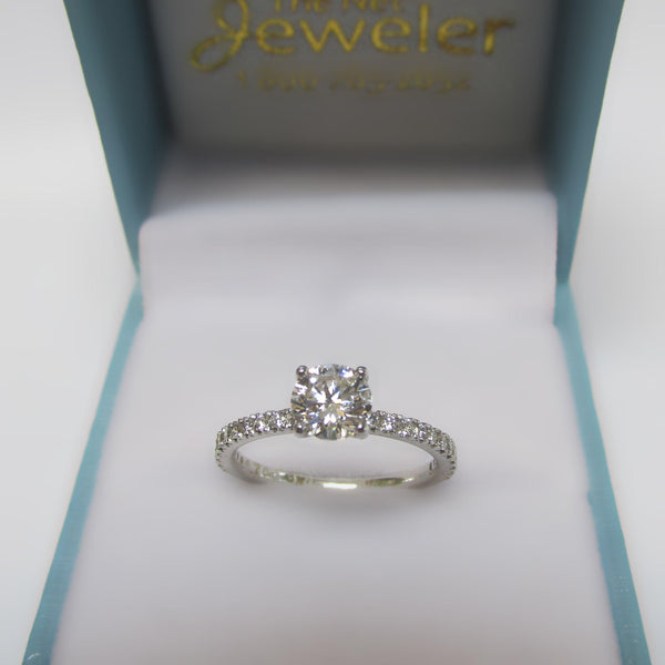 0.70ct Round Lab-Grown Diamond Engagement ring with Side Stones - Thenetjeweler