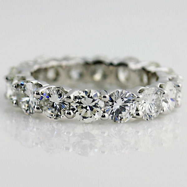 Custom 5 cwt Diamond Eternity Ring Band 18k White Gold - Thenetjeweler