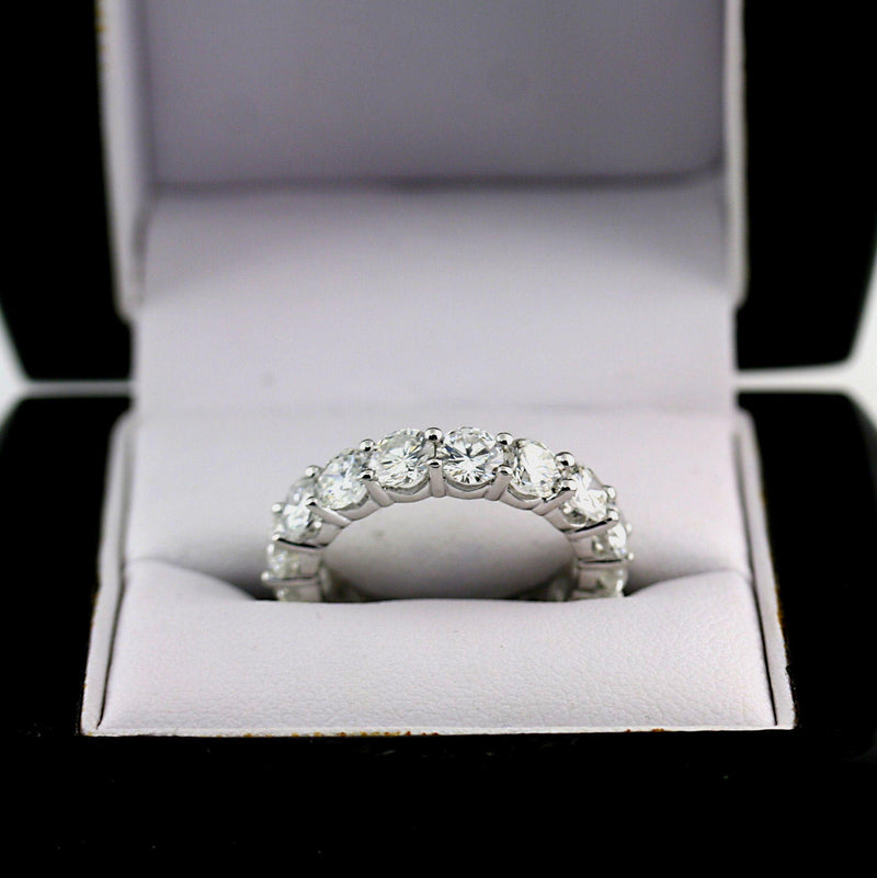 Custom 5 cwt Diamond Eternity Ring Band 18K White Gold - Thenetjeweler