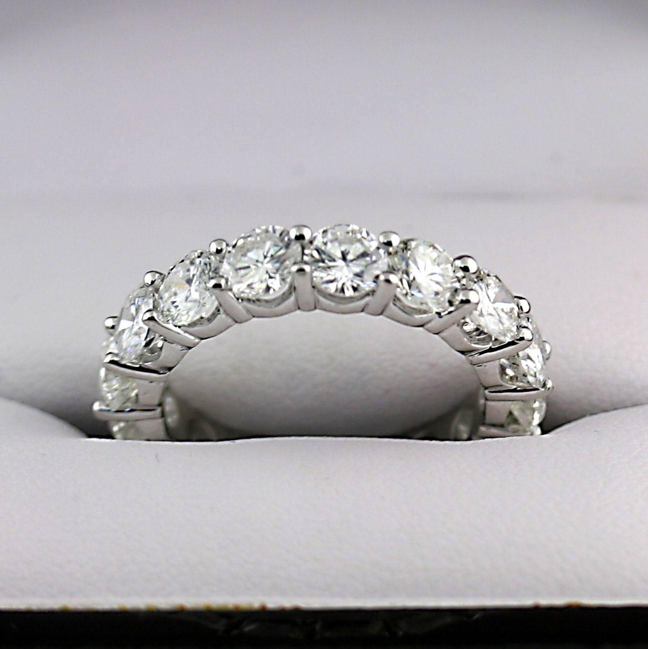 Custom 5 cwt Diamond Eternity Ring Band 18K White Gold - Thenetjeweler