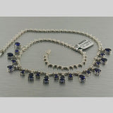 Blue Sapphire and Diamond Necklace - Thenetjeweler