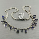 Blue Sapphire and Diamond Necklace - Thenetjeweler