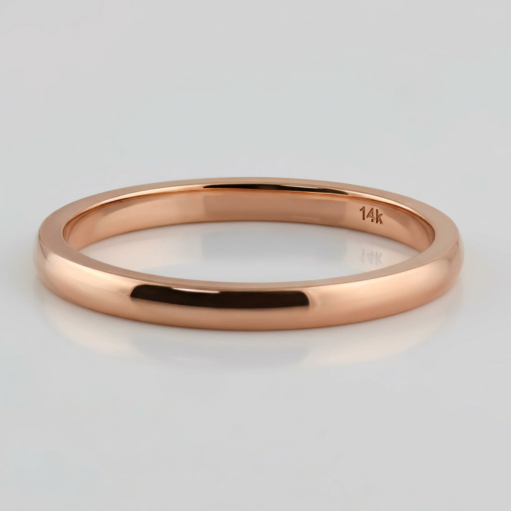 3mm Men's Wedding Ring Rose Gold Comfort Fit - Thenetjeweler