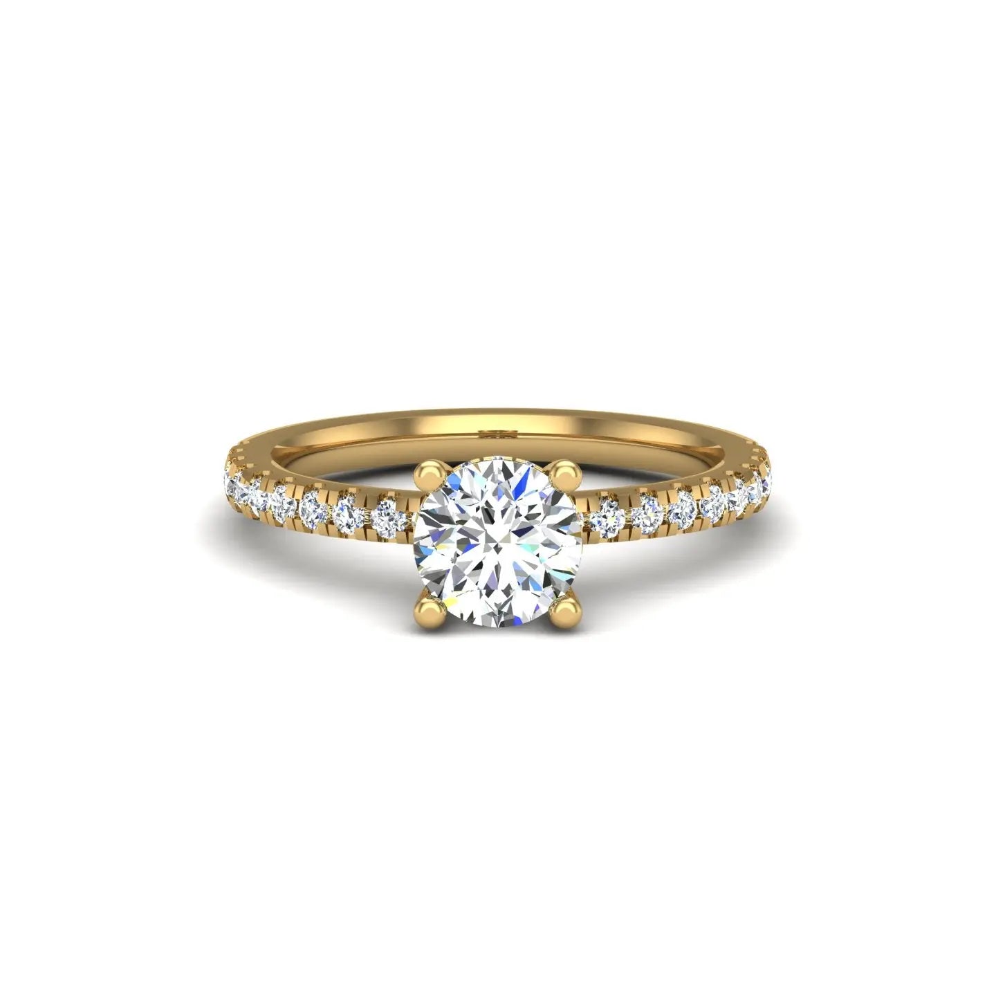 Sunflower Pave Engagement ring - Thenetjeweler