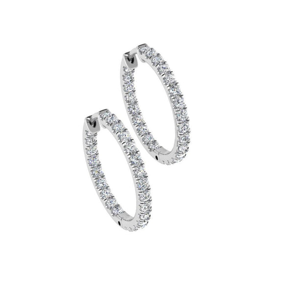 Inside out diamond hoop earrings - Thenetjeweler