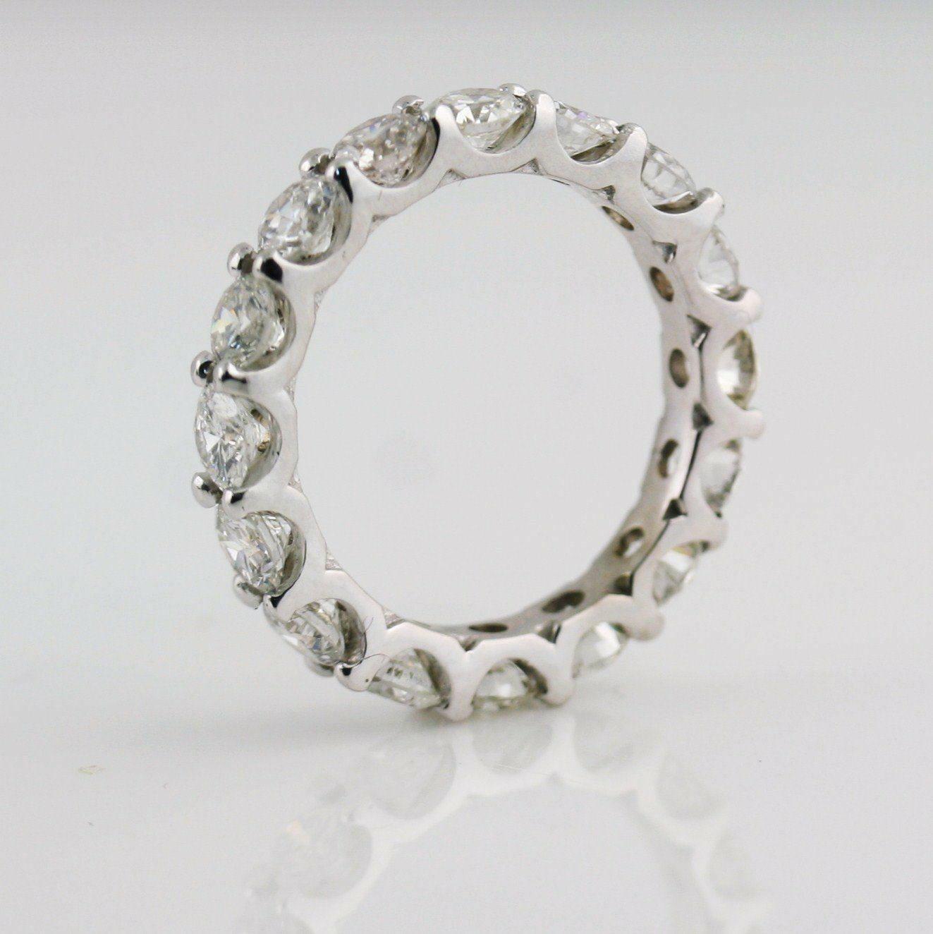 3.10 cwt Diamond Eternity Ring Band 18k White Gold - Thenetjeweler