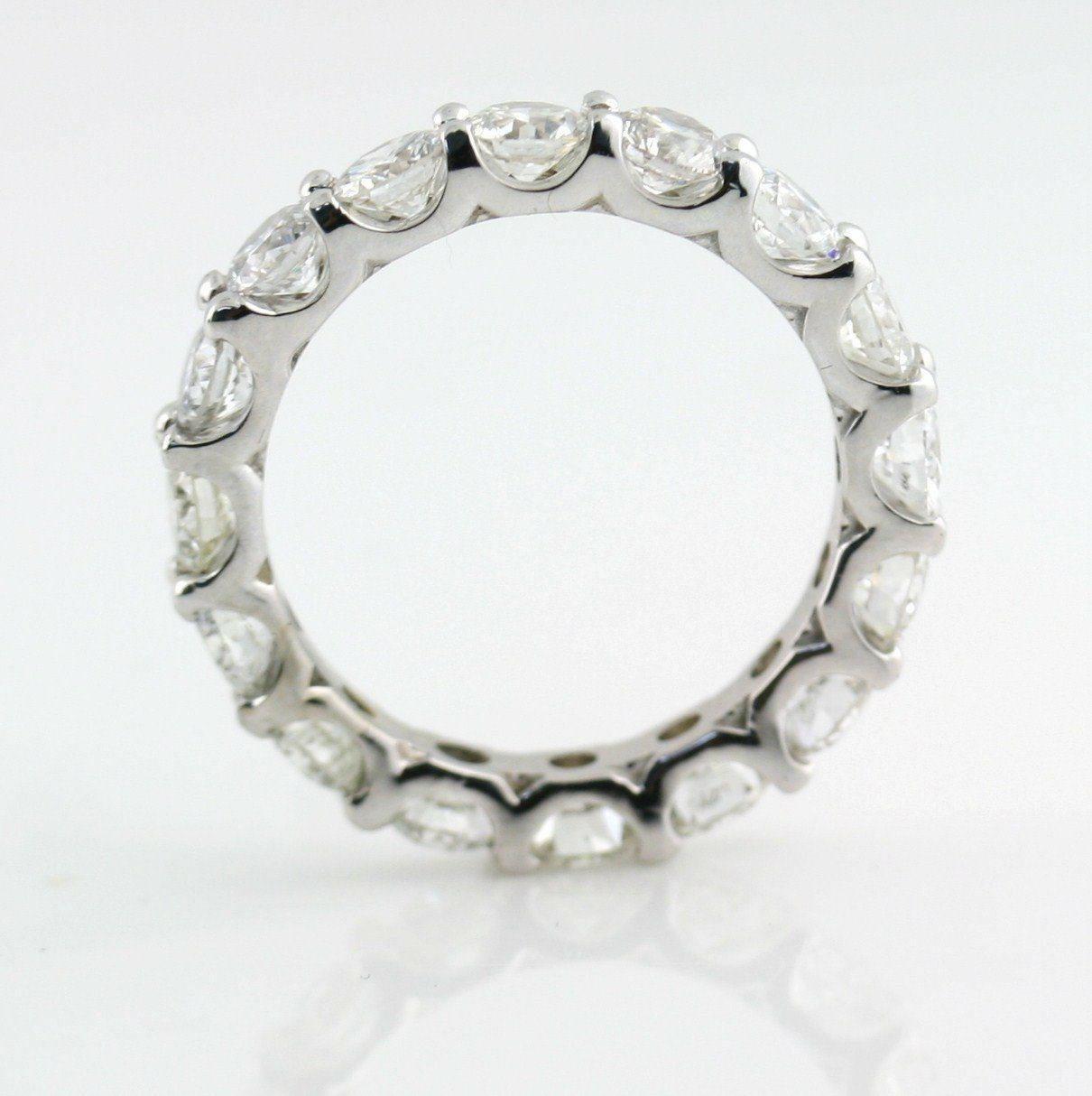 3.10 cwt Diamond Eternity Ring Band 18k White Gold - Thenetjeweler