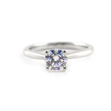 Solitaire Moissanite Ring with Accents - Thenetjeweler