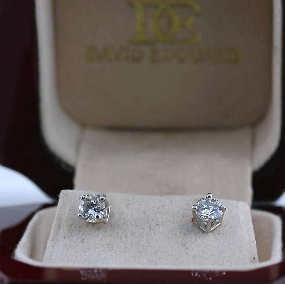 1 carat Round Cut Diamond Stud Earrings - Thenetjeweler