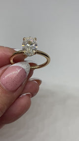 Oval Diamond Engagement Ring with Under Halo