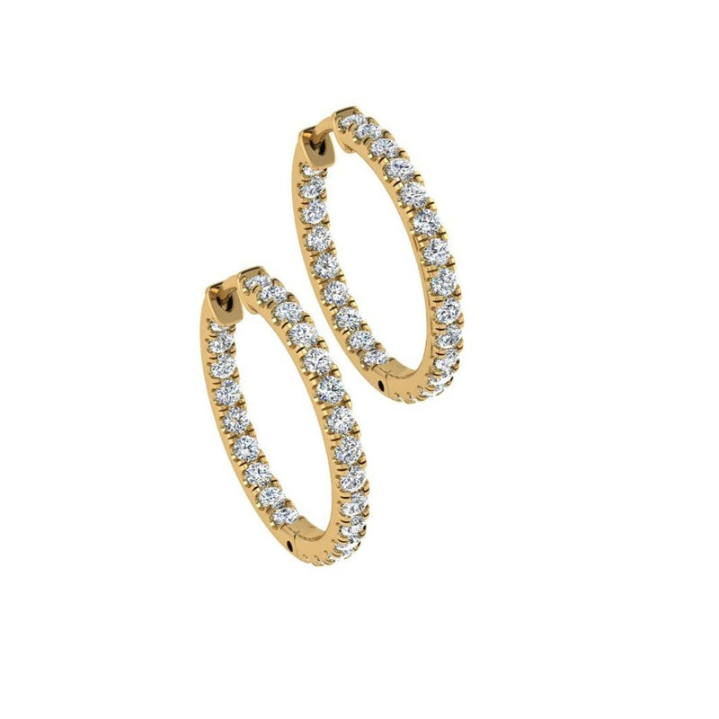 Inside out diamond hoop earrings - Thenetjeweler
