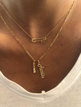 Diamond Vertical Name and Love Pendant - Thenetjeweler