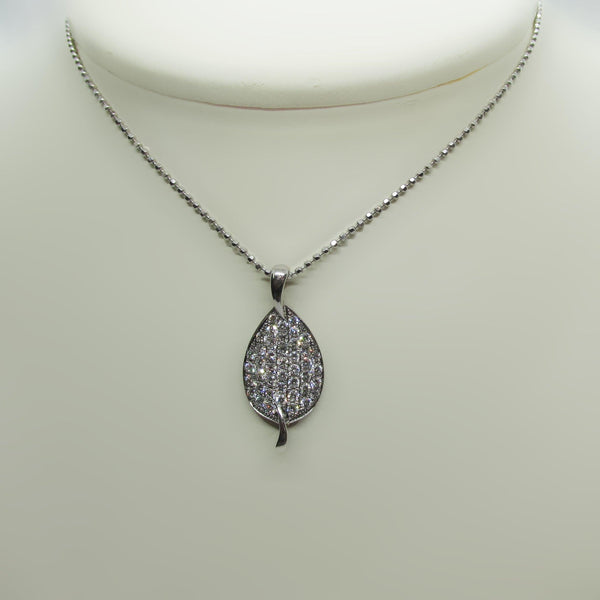 Diamond Leaf Pendant 18k - Thenetjeweler