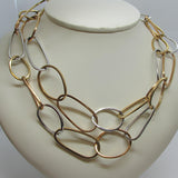 Two Tone Gold  Large Link Chain Necklace - Thenetjeweler