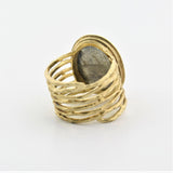 Labradorite Ring 14k Yellow Gold - Thenetjeweler