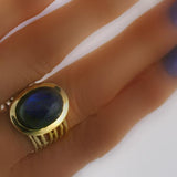 Labradorite Ring 14k Yellow Gold - Thenetjeweler