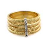 Diamond Multi Row Textured Ring - Thenetjeweler
