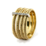 Diamond Multi Row Textured Ring - Thenetjeweler