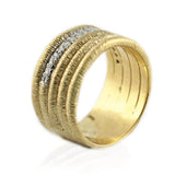 Diamond Multi-Row Ring in 14K Yellow Gold - Thenetjeweler