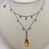 Citrine & Diamond Layered Necklace - Thenetjeweler