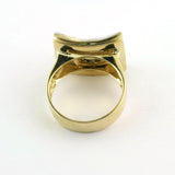 14K Yellow Gold Diamond Textured Cocktail Ring - Thenetjeweler