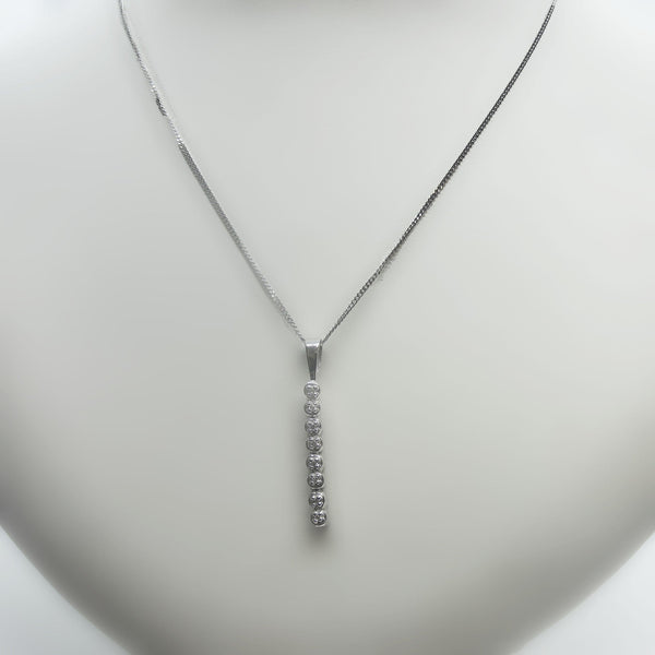 Journey diamond drop pendant in White Gold - Thenetjeweler