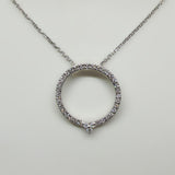 Open Circle Diamond Necklace in 14k Gold - Thenetjeweler