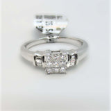 Princess-Cut Composite Diamond Engagement Ring - Thenetjeweler