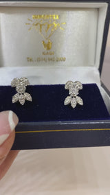 Snowflake Mini Diamond Earrings in White Gold