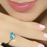Heart Shaped Blue Topaz Ring - Thenetjeweler