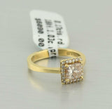Princess Cut Champagne Diamond Halo Engagement Ring - Thenetjeweler