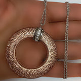 Made in Italy Mesh Open Circle Drop Necklace - Thenetjeweler