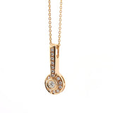 Diamond Pendant 18K Pink Gold Necklace (0.30 carat) - Thenetjeweler